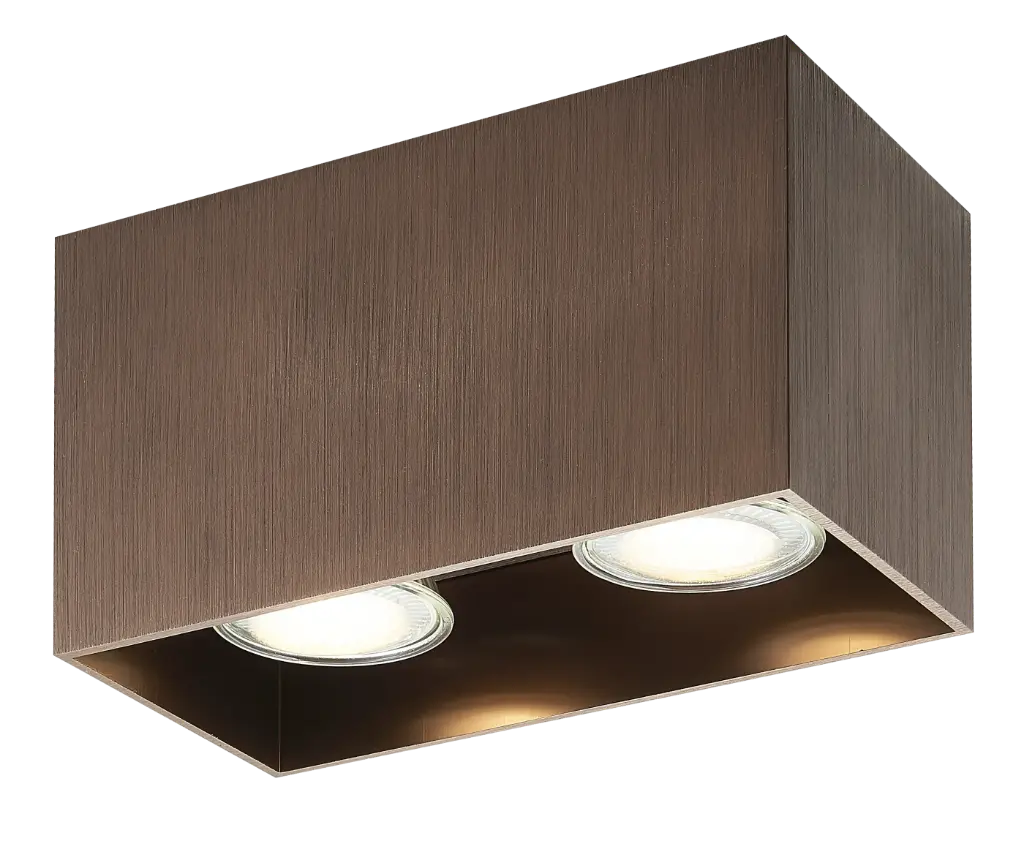 Spot apparent Babar carré - Socket 2xGU10 - Bronze brossé - Fantasia 