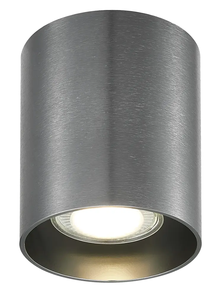 Spot apparent Babar rond - Socket 1xGU10 - Acier brossé - Fantasia