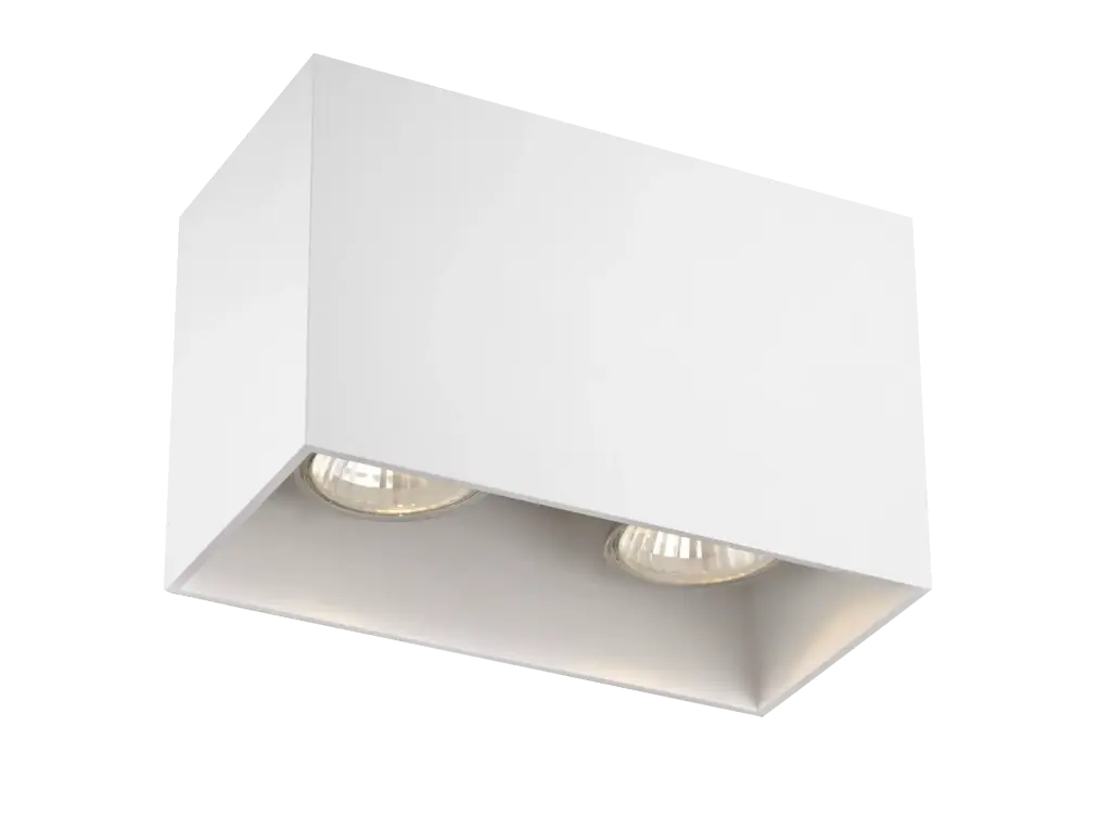Spot apparent Babar carré - Socket 2xGU10 - Blanc - Fantasia