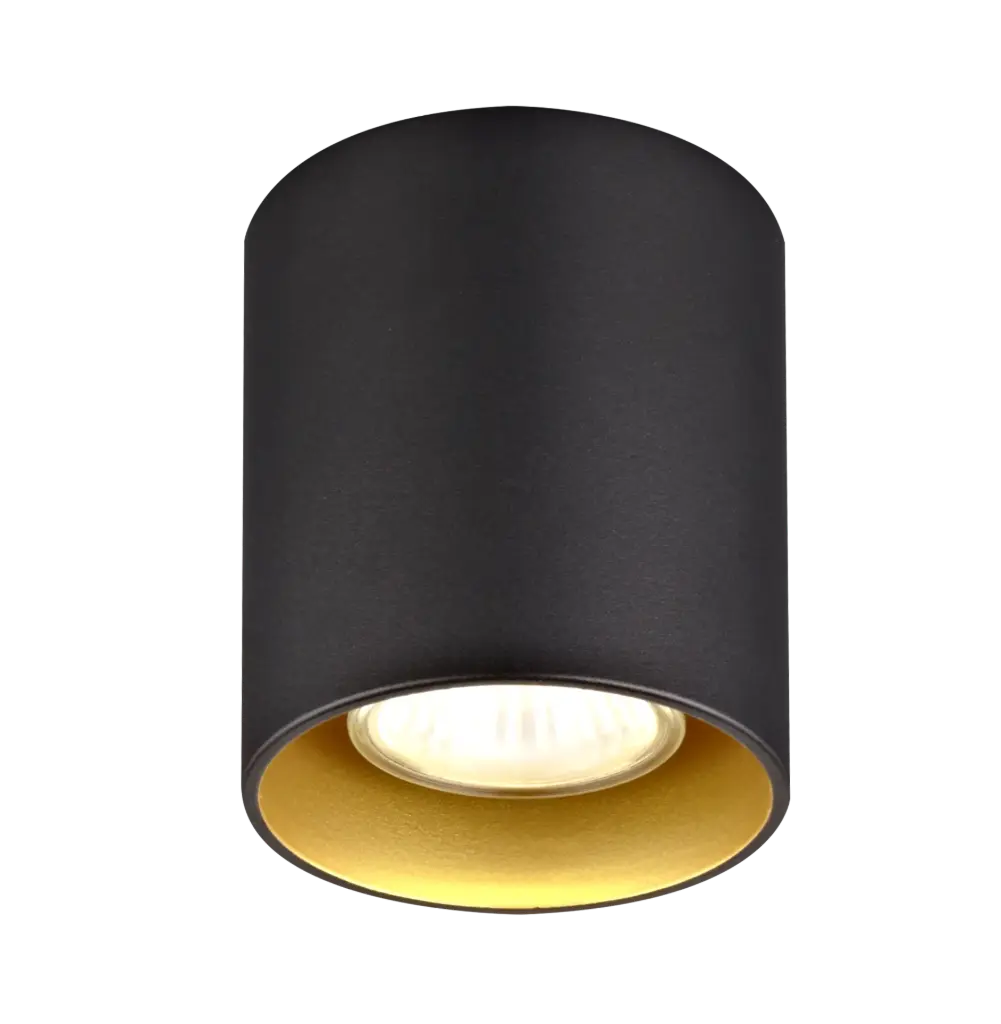 Spot apparent Babar rond - Socket 1xGU10 - Noir/Or - Fantasia