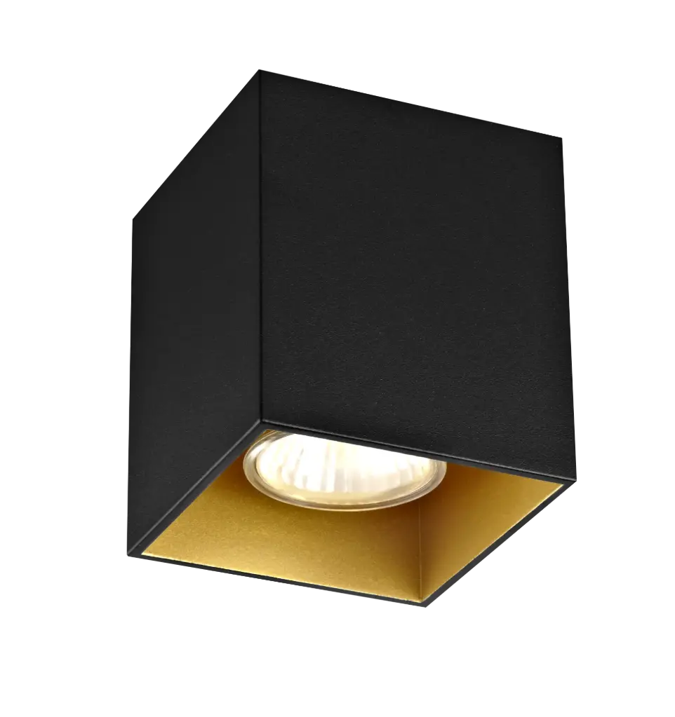 [FAN4014442] Spot apparent Babar carré - Socket 1xGU10 - Noir/Or - Fantasia