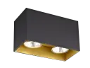 Spot apparent Babar carré - Socket 2xGU10 - Noir/Or - Fantasia