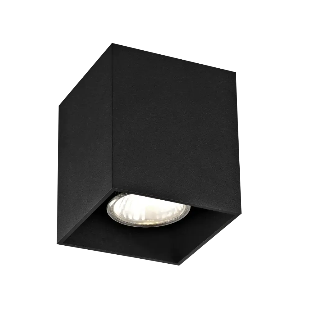 Spot apparent Babar carré - Socket 1xGU10 - Noir - Fantasia
