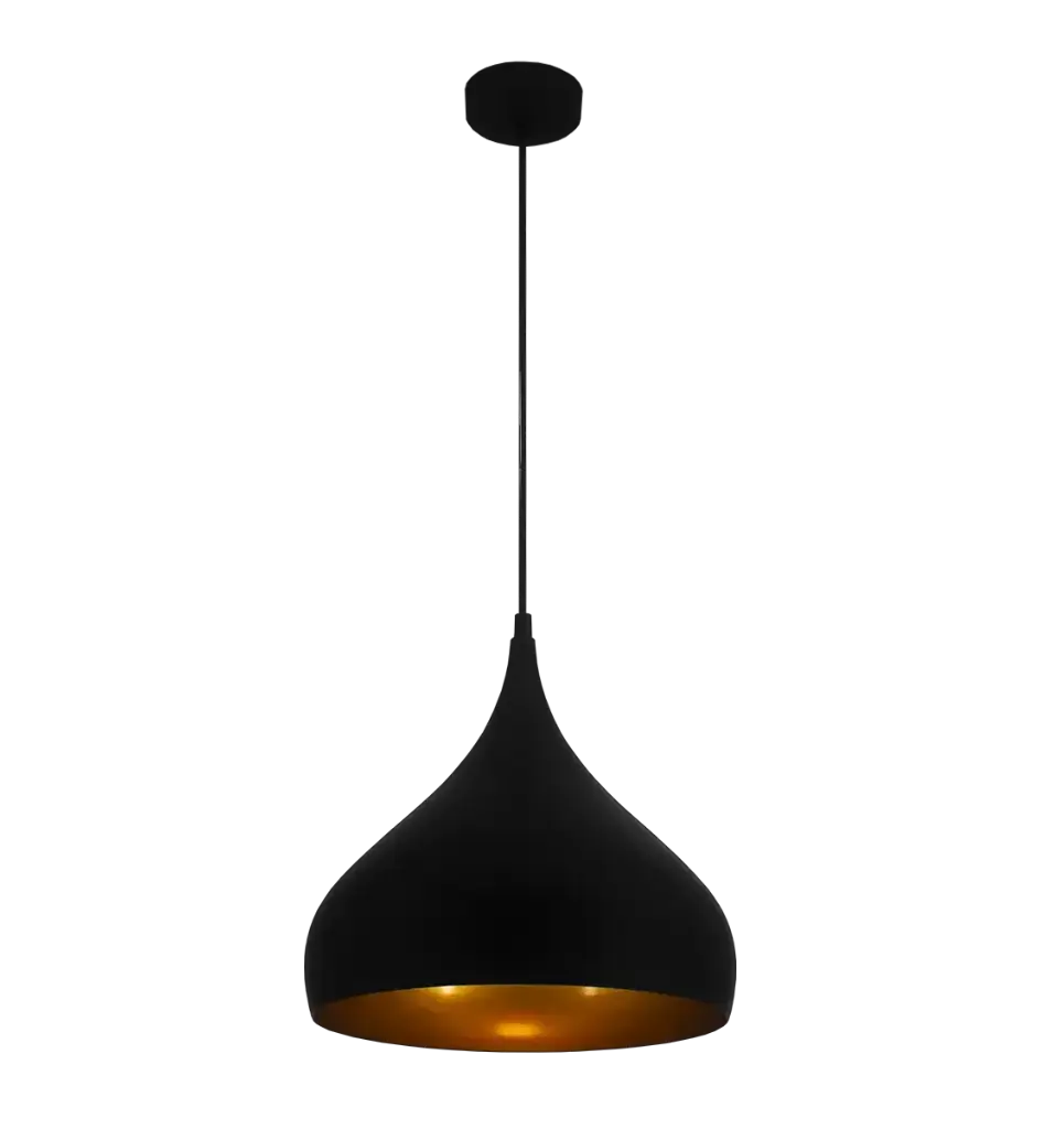 Suspension Ronin Ø32cm - Socket E27 - Noir/Doré - Fantasia