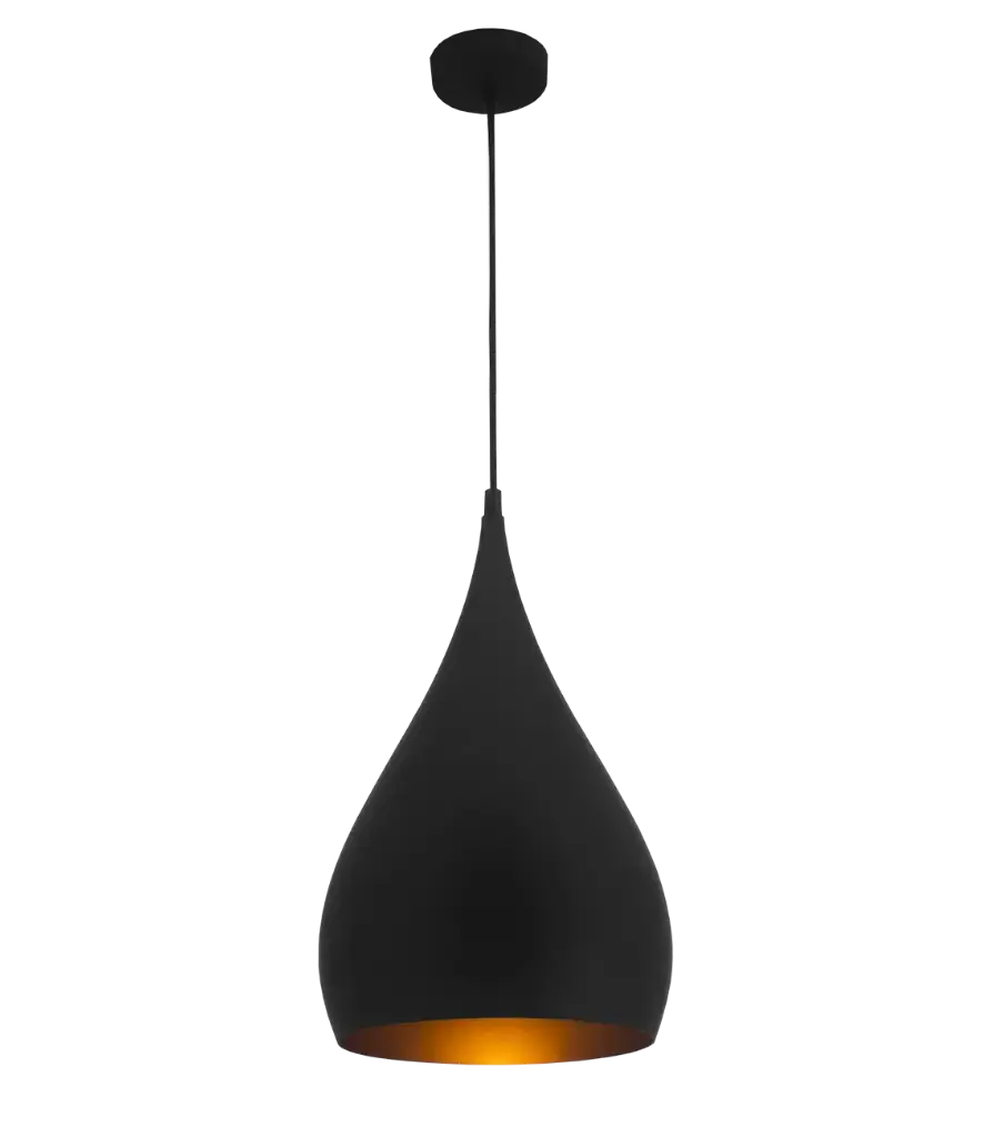 Suspension Ronin Ø25cm - Socket E27 - Noir/Doré - Fantasia