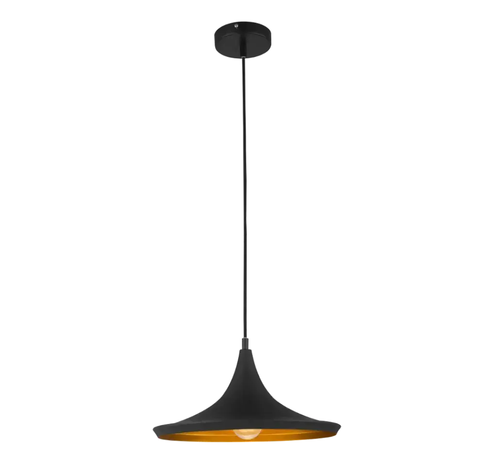 Suspension Idris - Socket E27 - Noir/Doré - Fantasia