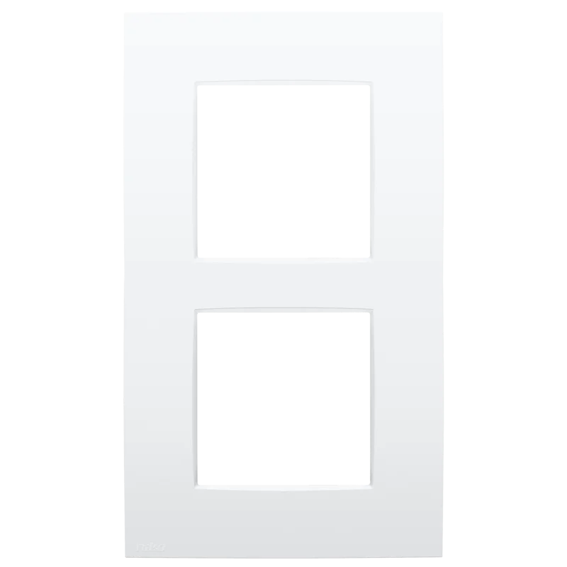 [NIK137-76200] Plaque double verticale - Entraxe 60mm - Pure Lunar white coated - Niko