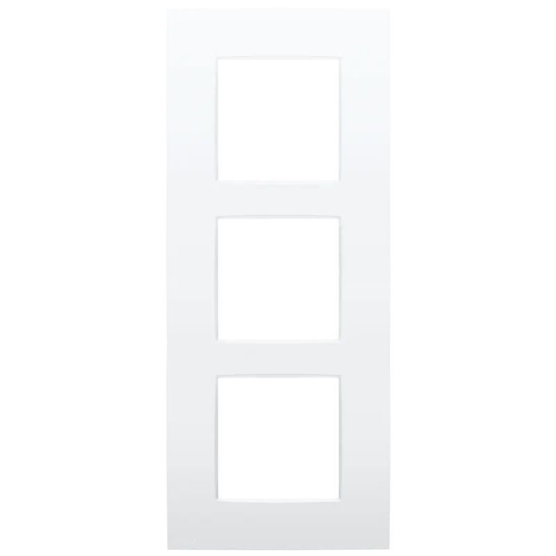 [NIK137-76300] Plaque triple verticale - Entraxe 60mm - Pure Lunar white coated - Niko