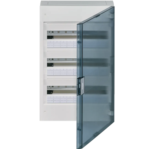 [HAGVB318R] Vega verdeelkast - 3 rijen - 54 modules - Doorzichtige deur - Opbouw - Hager