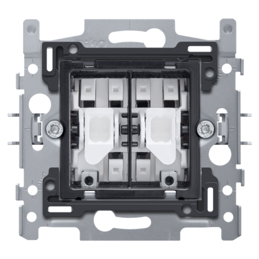[NIK171-05005] Bouton-poussoir double NO/NF - Connexion rapide - Fixation par griffes - Niko