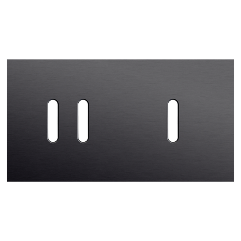 [NIK224-56804] Plaque double double allumage + interrupteur - Rocker Black - Niko