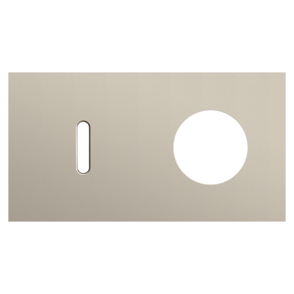 Plaque double interrupteur + prise - Rocker Champagne - Niko