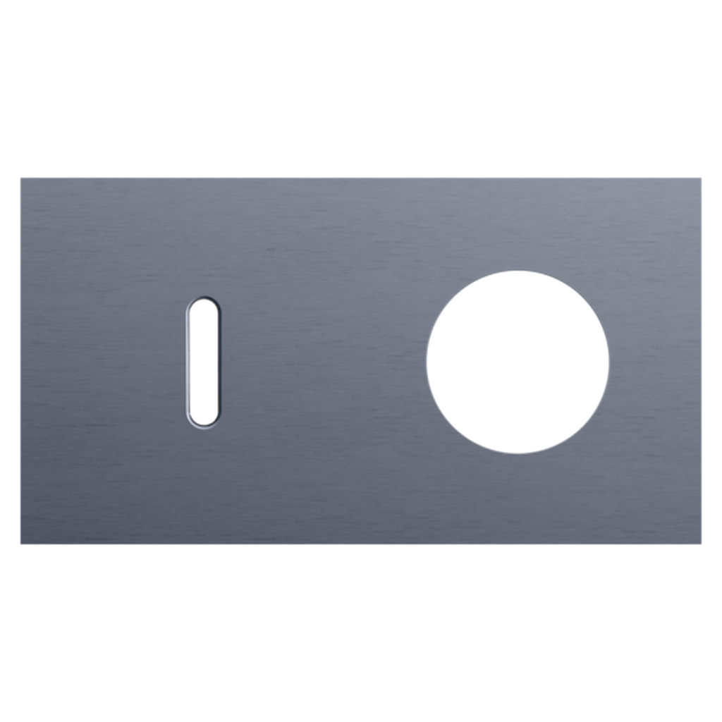 [NIK226-56809] Plaque double interrupteur + prise - Rocker Blue Grey - Niko