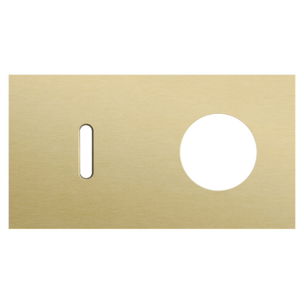 [NIK227-56809] Plaque double interrupteur + prise - Rocker Gold - Niko