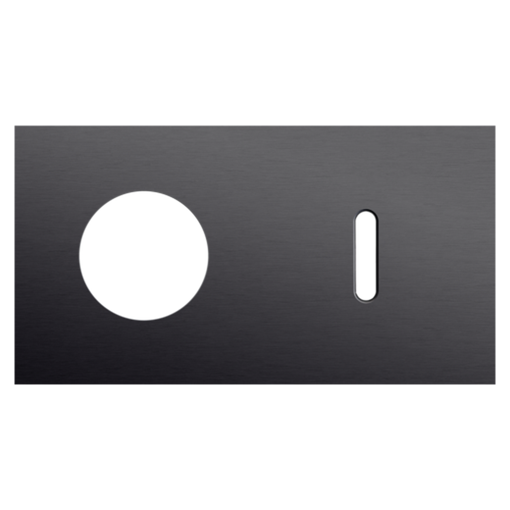 [NIK224-56810] Plaque double prise + interrupteur - Rocker Black - Niko