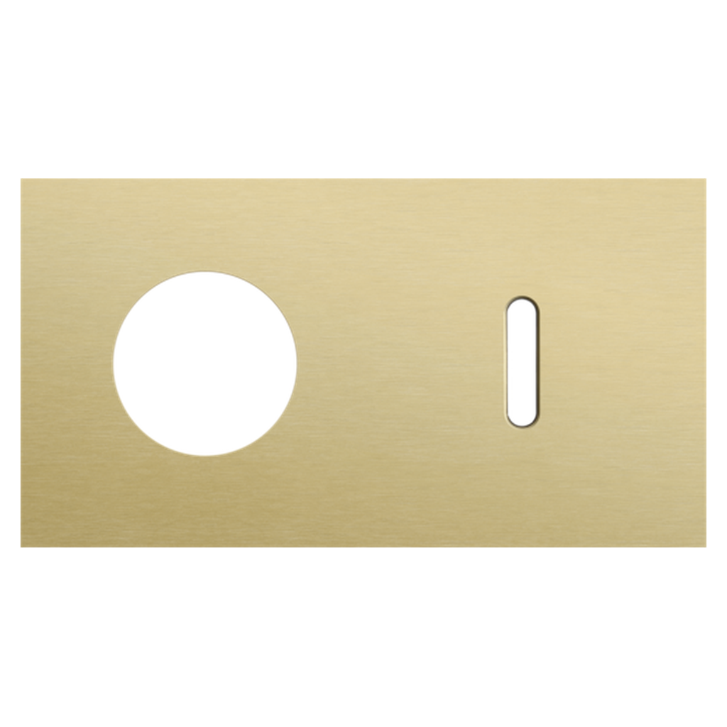 [NIK227-56810] Plaque double prise + interrupteur - Rocker Gold - Niko