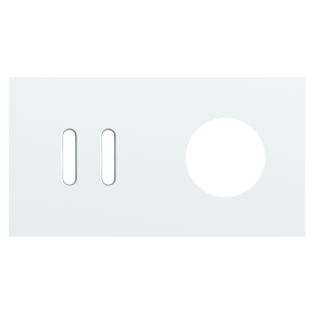 [NIK154-56811] Plaque double double allumage + prise - Rocker White - Niko