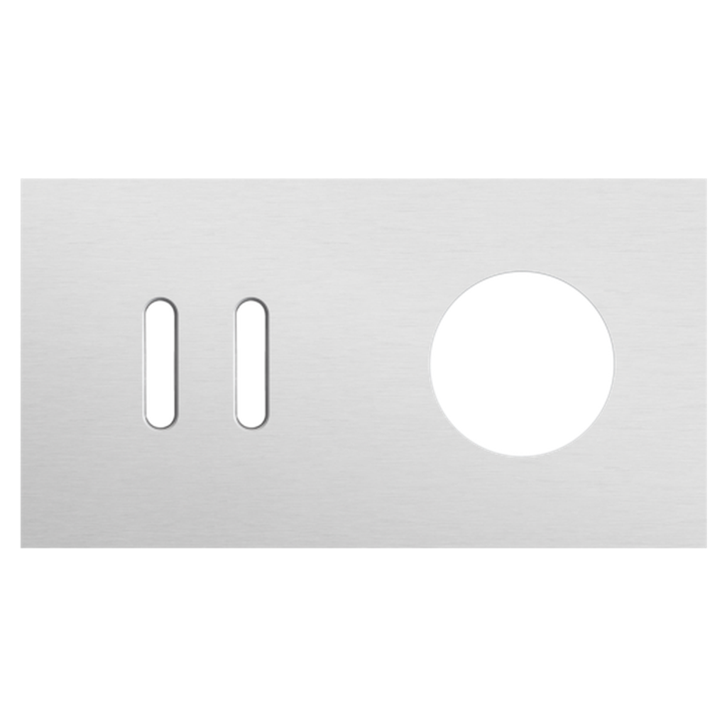[NIK155-56811] Plaque double double allumage + prise - Rocker Grey - Niko