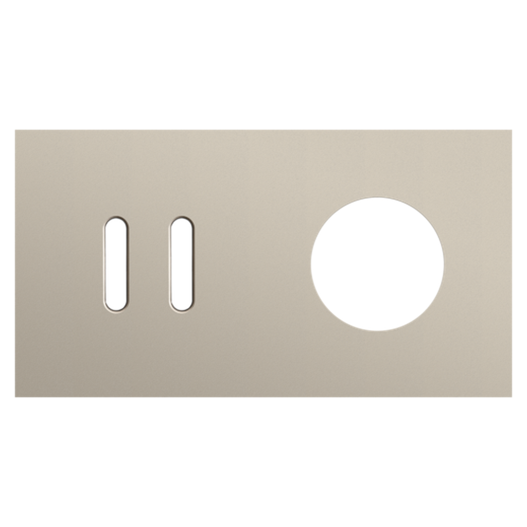 [NIK166-56811] Plaque double double allumage + prise - Rocker Champagne - Niko