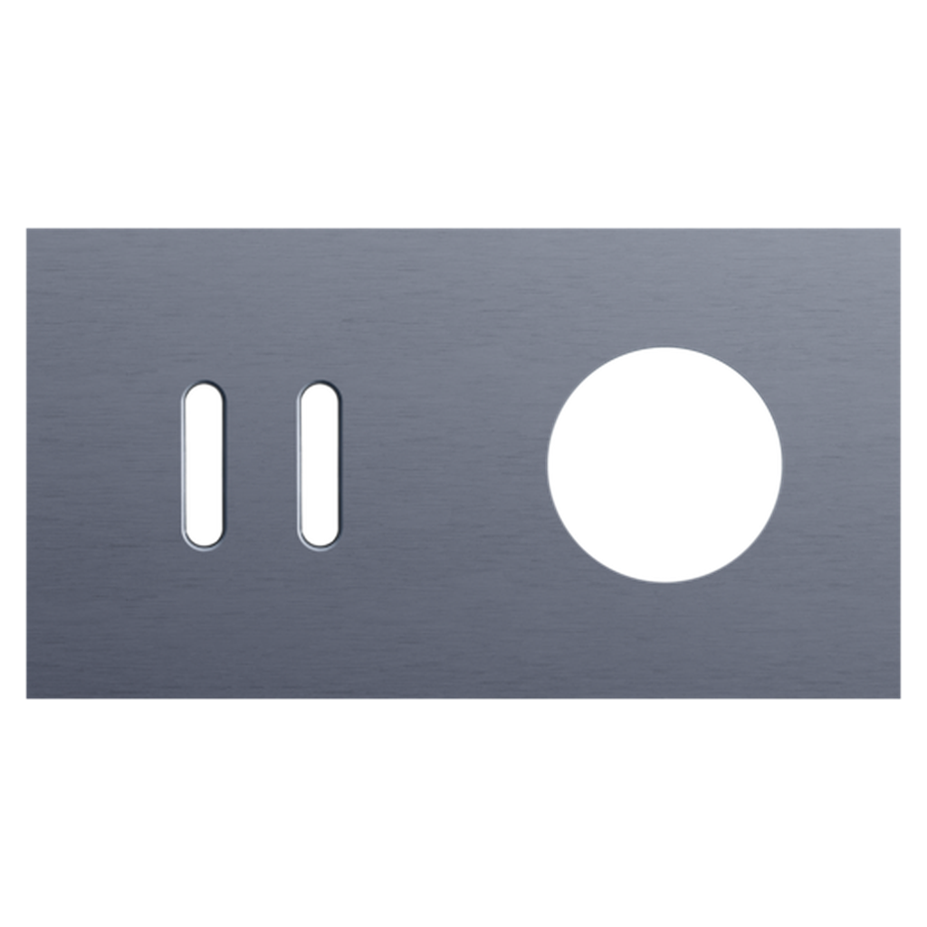 [NIK226-56811] Plaque double double allumage + prise - Rocker Blue Grey - Niko