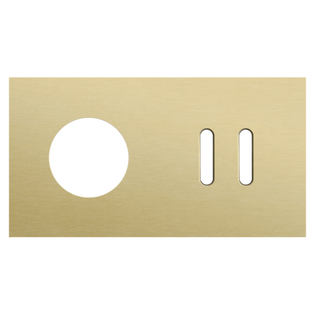 [NIK227-56812] Plaque double prise + double allumage - Rocker Gold - Niko