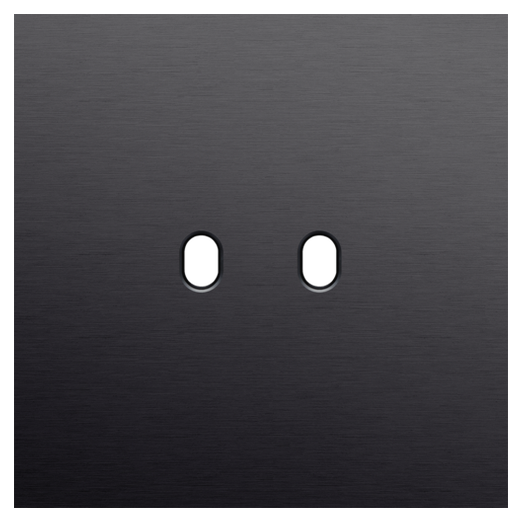 [NIK224-57102] Plaque simple double allumage - Toggle Black - Niko