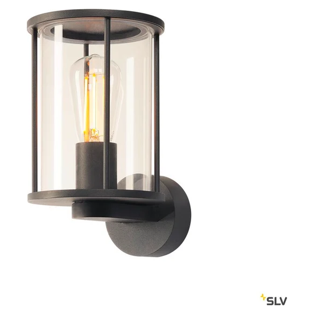 Applique extérieure Photonia - Ronde - E27 - Max 60W - IP55 - Anthracite - Verre transparent - SLV