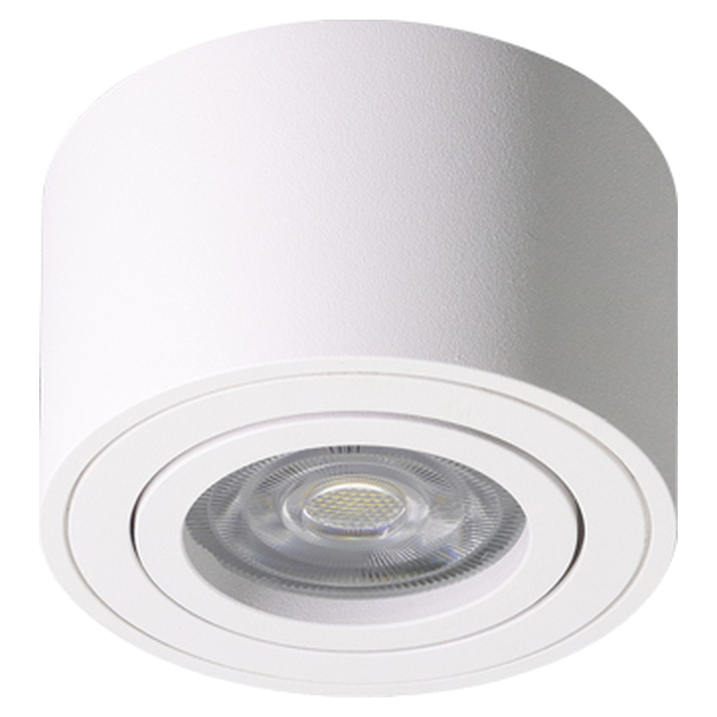 Spot apparent Adélaïde C - Rond - Orientable - Triple anneaux - Pour module LED CINEY - Blanc structuré - ID To Light