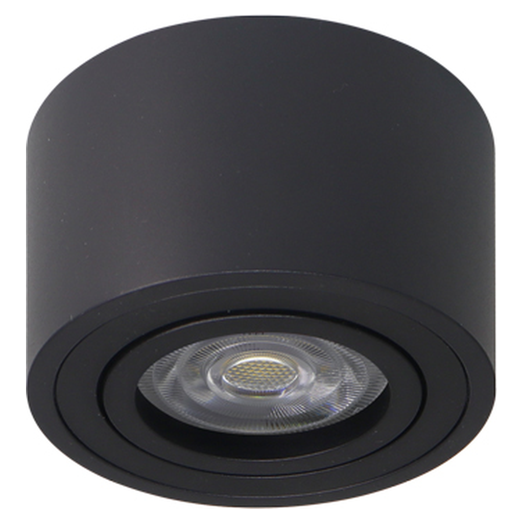 Spot apparent Adélaïde C - Rond - Orientable - Triple anneaux - Pour module LED CINEY - Noir structuré - ID To Light