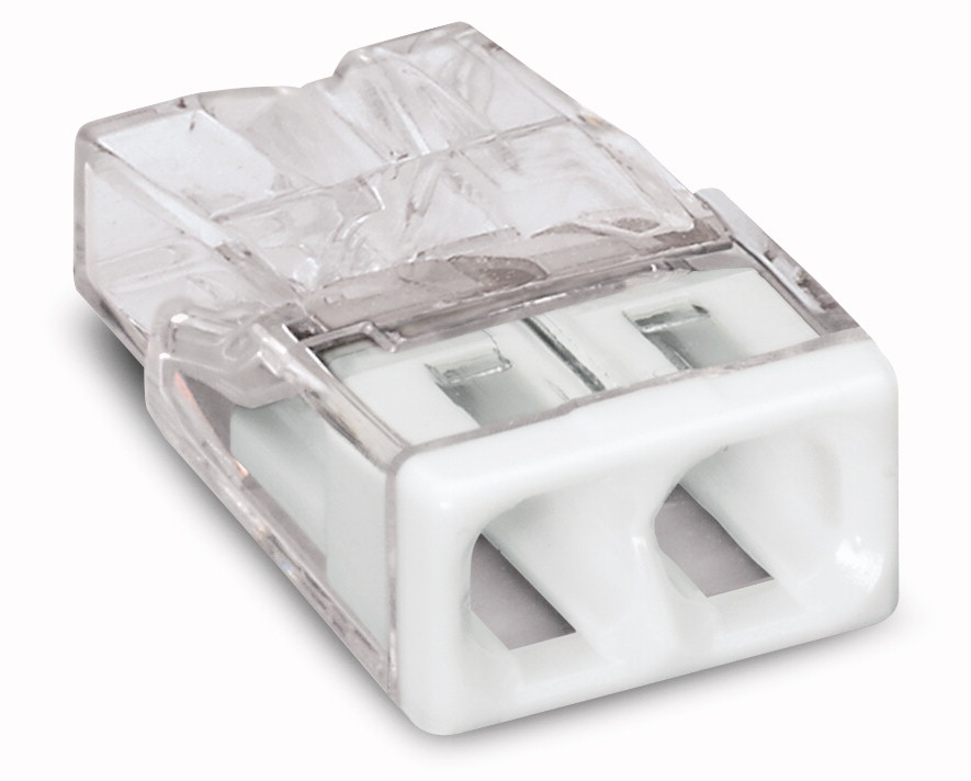 Borne rapide 2 x 0,5-2,5mm² - Blanc - 100 pièces - Wago