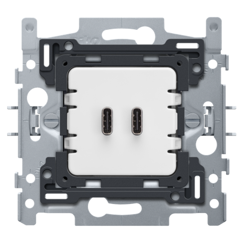 Chargeur USB-C double 65W - fixation par griffes - Niko