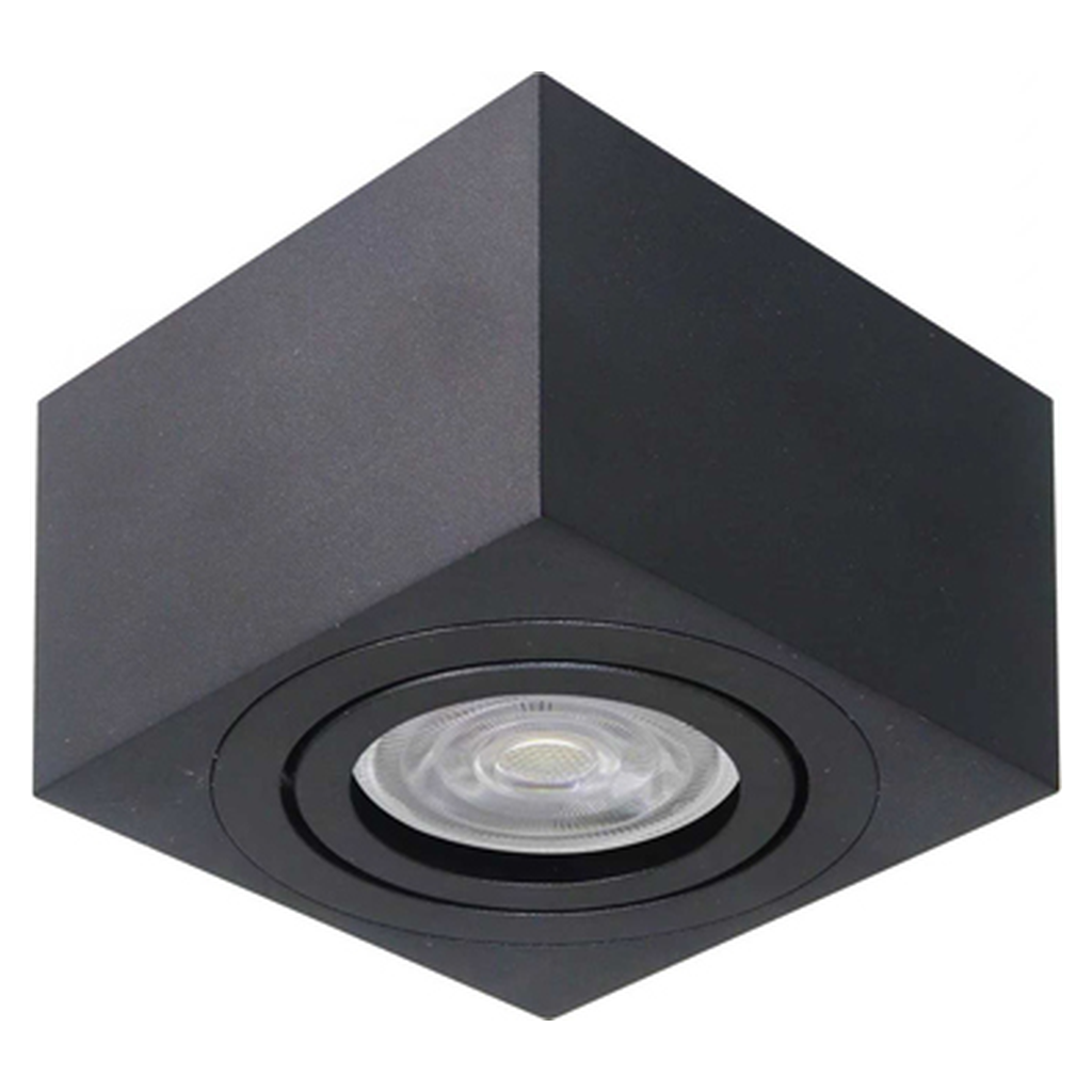 Opbouwspot Silverstone C - Vierkant - Richtbaar - Fitting GU10 (MR16) - Zwart gestructureerd - ID To Light