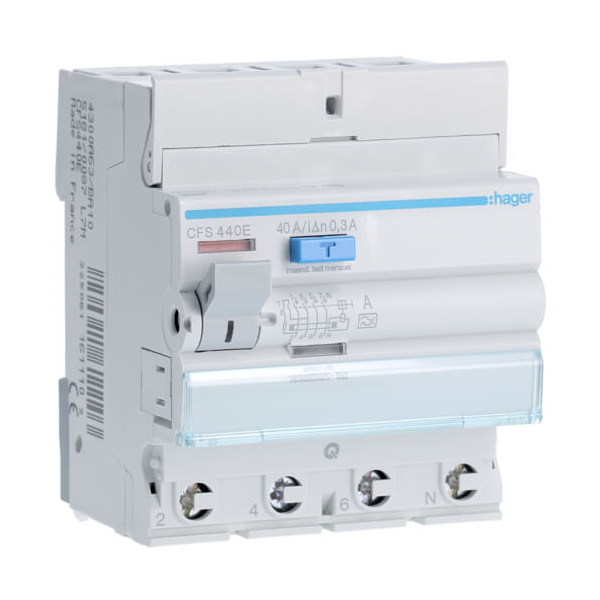 [HAGCFS440E] Interrupteur différentiel 4P - 40A - 300mA - Quick connect - Hager