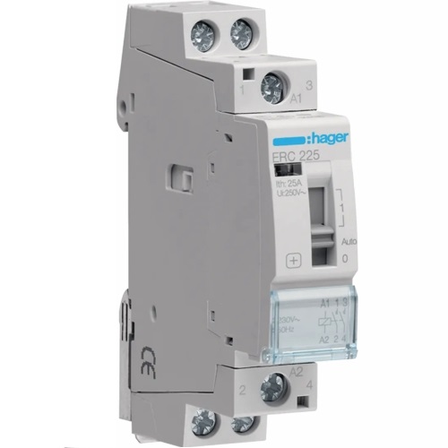 Contacteur à  commande manuelle - 2P - 25A - 230V - 2NO - Hager