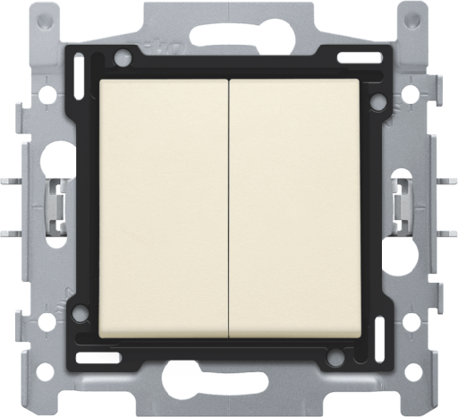 [NIK100-65008] Double bouton poussoir - Quick connect - Crème - Niko