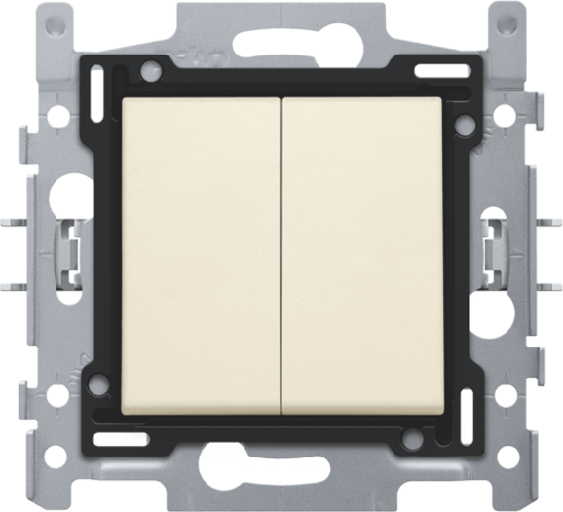 [NIK100-65018] Interrupteur va-et-vient + bouton poussoir 10A - Quick connect - Crème - Niko
