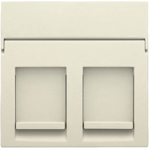 [NIK100-65200] Enjoliveur pour prise informatique RJ45 - Double - Crème - Niko