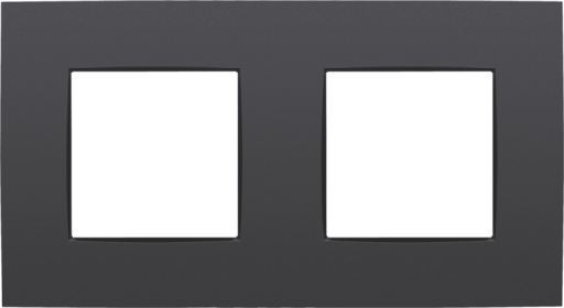 [NIK133-76800] Plaque double horizontale - Entraxe 71mm - Intense Anthracite - Niko