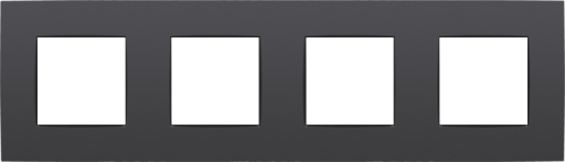 [NIK133-76400] Plaque quadruple horizontale - Entraxe 71mm - Intense Anthracite - Niko