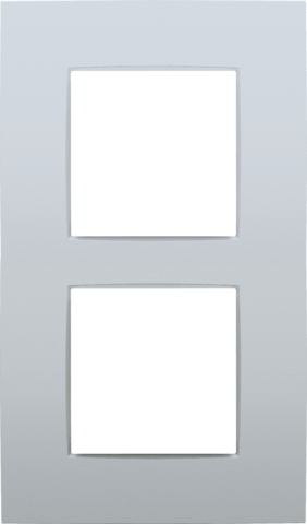 [NIK132-76200] Plaque double verticale - Entraxe 60mm - Intense Sterling Cated - Niko