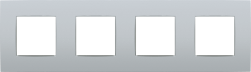 [NIK132-76400] Plaque quadruple horizontale - Entraxe 71mm - Intense Sterling Coated - Niko