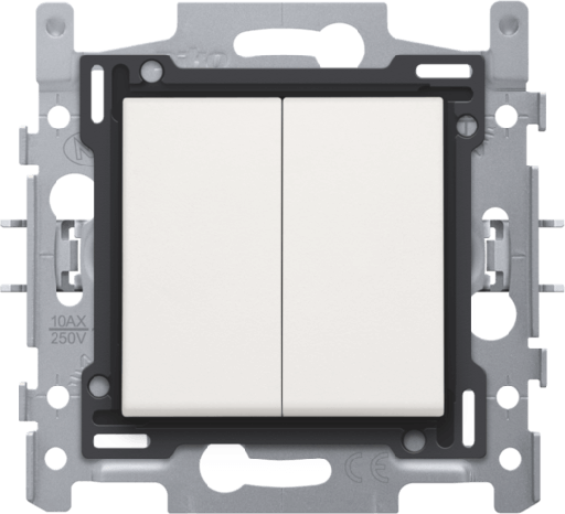 [NIK101-65008] Double bouton poussoir - Quick connect - White - Niko