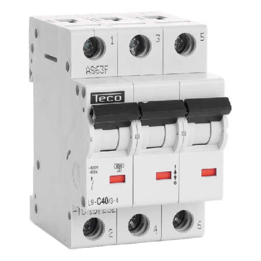 [TECL9C4034] Disjoncteur TC - 3P - 4,5KA - 40A - Courbe C - Teco
