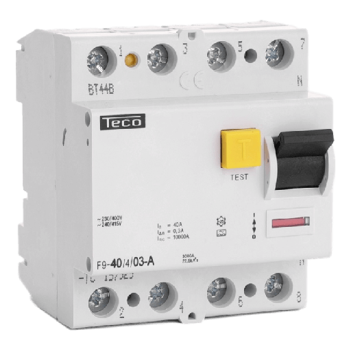 [TECF940403A] Interrupteur différentiel TC 4P - 40A - 300mA - Type A - Teco