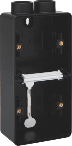 [NIK761-84202] Boîte double verticale 2 entrées M20 Hydro - Noir  - IP55 - Niko