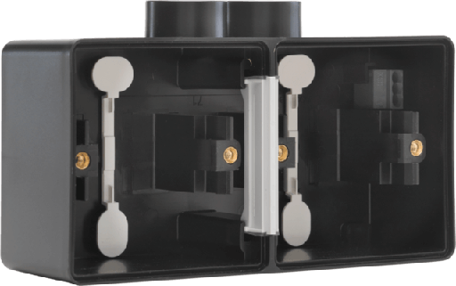 [NIK761-84802] Boîte double horizontale 2 entrées M20 Hydro - Noir  - IP55 - Niko