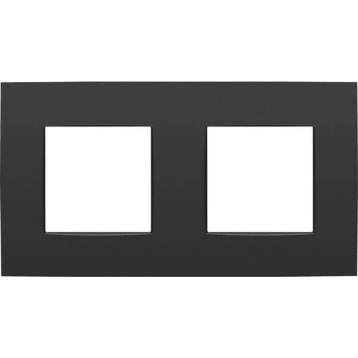 [NIK136-76800] Plaque double horizontale - Entraxe 71mm - Intense Matt Black Coated - Niko
