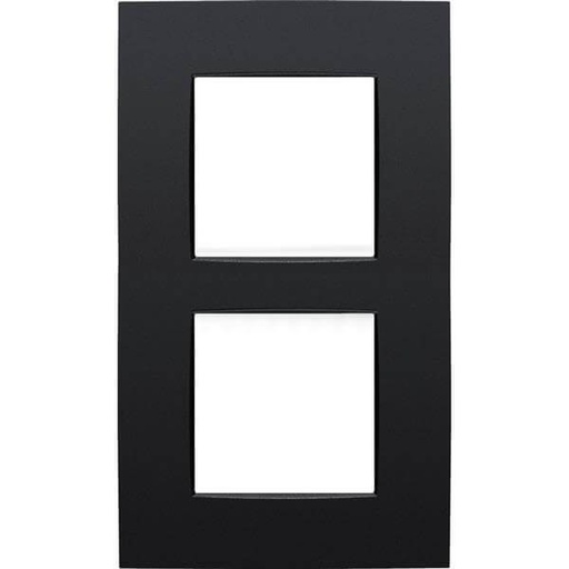 [NIK136-76200] Plaque double verticale - Entraxe 60mm - Intense Matt Black Coated - Niko