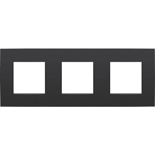 [NIK136-76700] Plaque triple horizontale - Entraxe 71mm - Intense Matt Black Coated - Niko