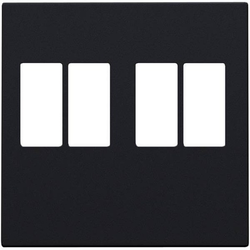 [NIK161-69701] Enjoliveur pour prise audio - Double - Black coated (Noir mat) - Niko